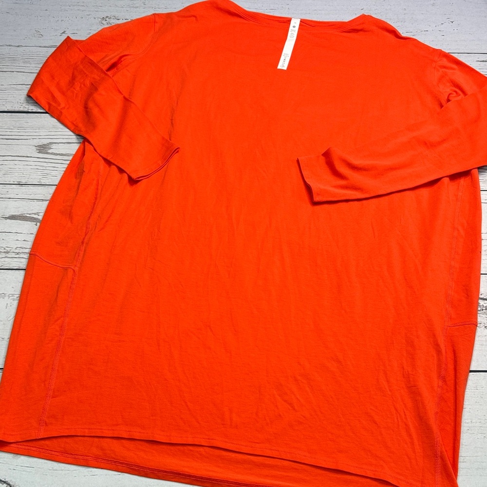 Womens LULULEMON Bright Orange Long-Sleeve Dress Size 10